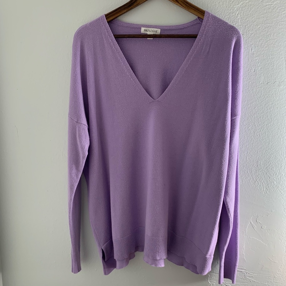 Purple V-neck Prologue Sweater